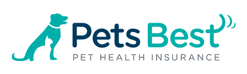 A silhouette of a sitting dog next to the text "Pets Best Pet Health Insurance.