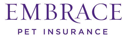 Embrace Pet Insurance logo in purple text.