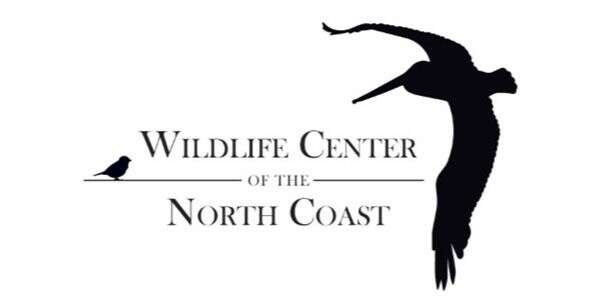 Silhouette of a bird with text "Wildlife Center of the North Coast" beside it.
